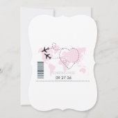Ziel Boarding Pass Hochzeit Einladungen (Rückseite)