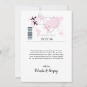 Ziel Boarding Pass Hochzeit Vielen Dank Dankeskarte (Vorderseite)