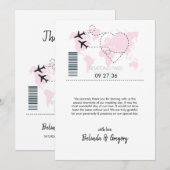 Ziel Boarding Pass Hochzeit Vielen Dank Dankeskarte (Vorne/Hinten)