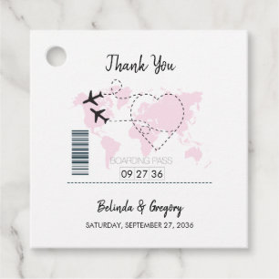 Ziel Boarding Pass Wedding Geschenk Geschenkanhänger