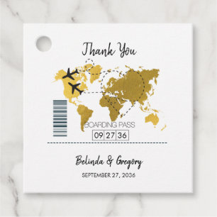Ziel Boarding Pass Wedding Geschenk Geschenkanhänger