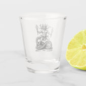 Ziel Bringer der brennenden Fackel Schnapsglas (Rückseite)