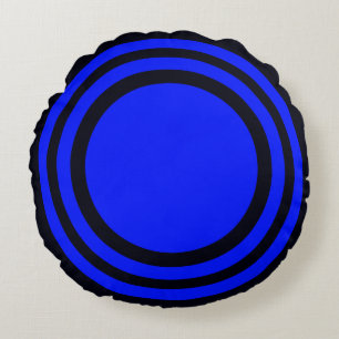 Ziel-Bullseye, blauschwarzes Rundkissen Rundes Kissen