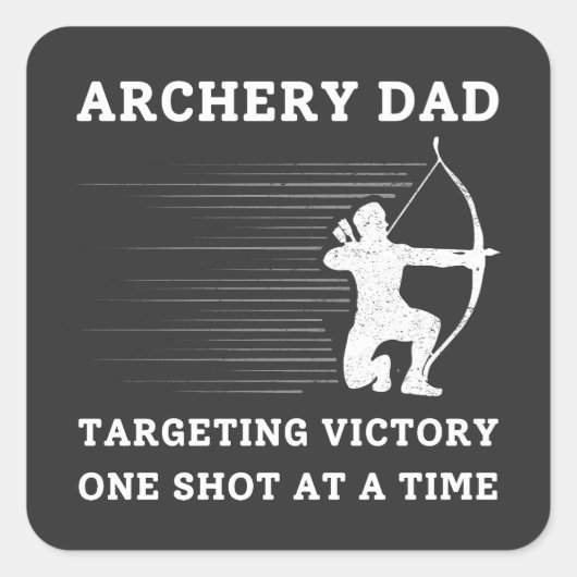 Ziel des Sieges | Archery Vater Quadratischer Aufkleber (Vorderseite)