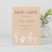 Ziel des Wüstenkaktus boho Western Save The Date (Stehend Vorderseite)