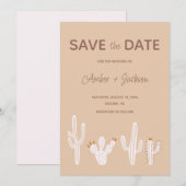 Ziel des Wüstenkaktus boho Western Save The Date (Vorne/Hinten)
