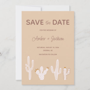 Ziel des Wüstenkaktus boho Western Save The Date