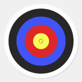 Ziel eines Bogenschießens mit Bullseye Runder Aufkleber