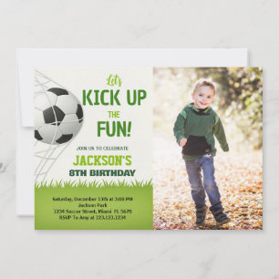 Ziel! Einladung zum Fußball zum Geburtstag mit Fot
