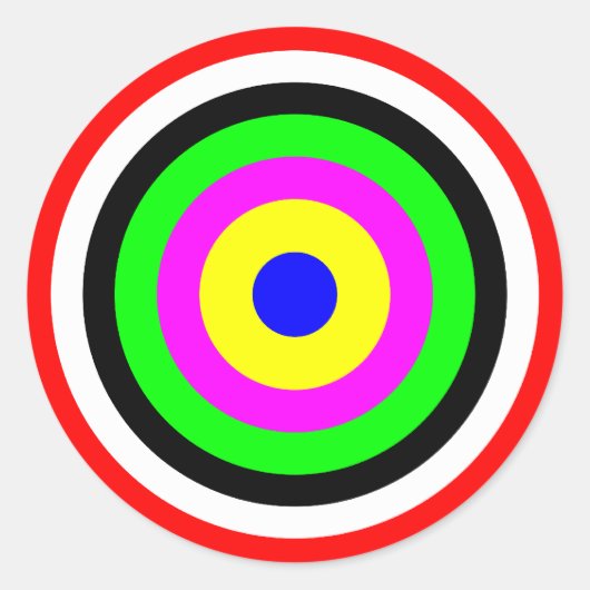Ziel, farbige Kreise Runder Aufkleber (Vorderseite)