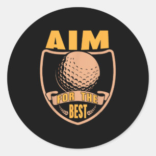 Ziel für den besten Golf Motivation Retro Champion Runder Aufkleber