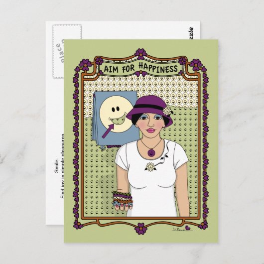 Ziel für Glück_A_ Postkarte (Vorne/Hinten)