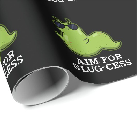 Ziel für Slug-cess Funny Positive Slug Pun Dark BG Geschenkpapier (Rolleneckpunkt)