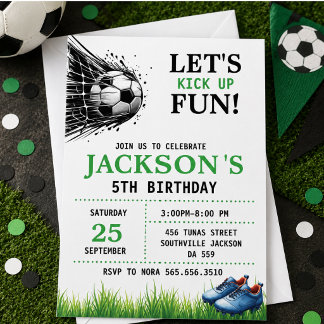Ziel! Fußball 5. Geburtstagsparty Einladung
