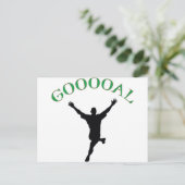 Ziel - Fußball-Design sagt "Goooal" Postkarte (Stehend Vorderseite)