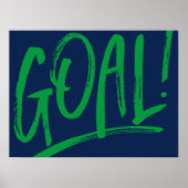 Ziel! Fußball Hockey blau grüne Sportart Poster (Vorne)