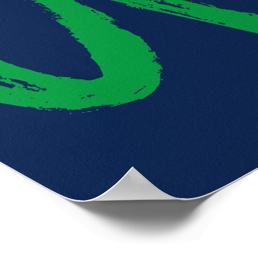 Ziel! Fußball Hockey blau grüne Sportart Poster (Ecke)