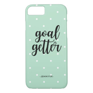 Ziel Getter   Trendy Mint Green and Polka Dots Case-Mate iPhone Hülle