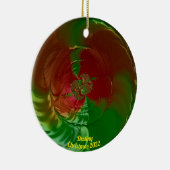 ZIEL ~ Glossy Red and Green Christmas 2023 Keramik Ornament (Rechts)