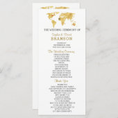 Ziel Gold World Map Wedding Program Programm (Vorne/Hinten)