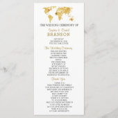 Ziel Gold World Map Wedding Program Programm (Vorderseite)