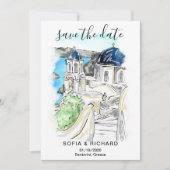 Ziel Griechenland Insel Santorini Einladung (Vorderseite)