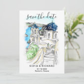 Ziel Griechenland Insel Santorini Einladung (Stehend Vorderseite)