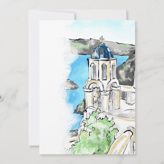 Ziel Griechenland Insel Santorini Einladung (Rückseite)