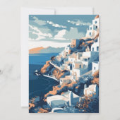 Ziel Griechenland Santorini-Brautparty Einladung (Rückseite)