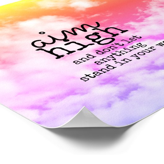 Ziel hohe Zitat auf bunten Wolken motivierend Poster (Ecke)