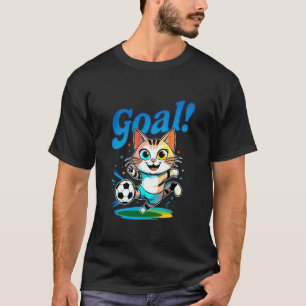 Ziel Kitty Cute Fußball Katze Kinderbekleidung für T-Shirt
