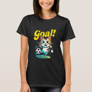Ziel Kitty Niedlich Fußball Katze Kinderbekleidung T-Shirt