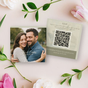 Ziel-Kreuzfahrtschiff-Foto-Hochzeit- QR-Code Begleitkarte