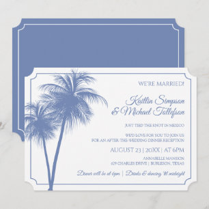 Ziel Palme Baum Einladung   Kornblumenblau