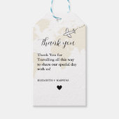 Ziel Reise Thema Hochzeit danke Geschenkanhänger (Vorderseite)