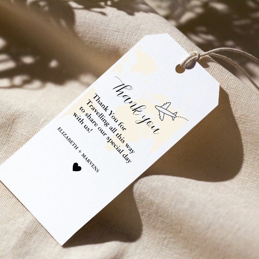 Ziel Reise Thema Hochzeit danke Geschenkanhänger