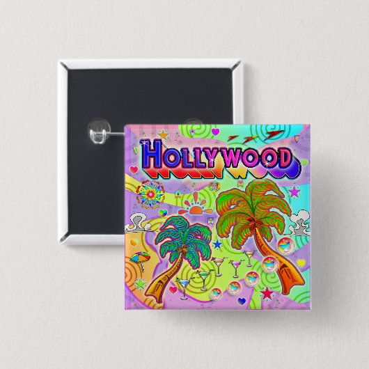 Ziel-Schaltfläche für den Hollywood-Urlaub Button (Vorne & Hinten)