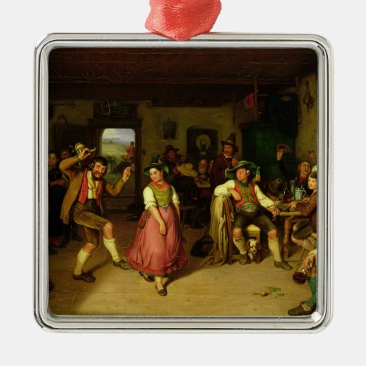 Ziel-Schießen und Tanzen in Oberbayern, 1841 Ornament Aus Metall (Vorne)