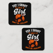 Ziel schießen Yep, ich schieße wie ein Geschenk fü Quadratische Visitenkarte (Vorne/Hinten)