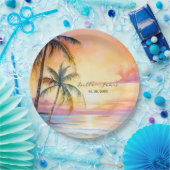 Ziel Sonnenuntergang Hochzeit Pappteller (Party)