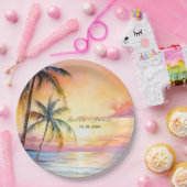 Ziel Sonnenuntergang Hochzeit Pappteller (Party)