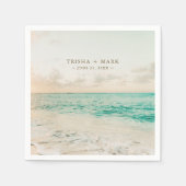 Ziel Sonnenuntergang Hochzeit Serviette (Vorderseite)