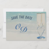 Ziel Strand elegante Hochzeitseinladung Einladung (Rückseite)