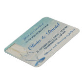 Ziel Strand elegante Hochzeitseinladung Magnet (Linke Seite)