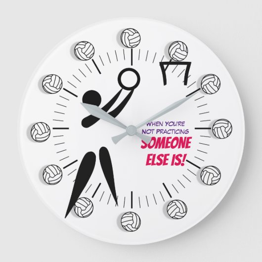 Ziel-tireur Clipart motivierend ZitatNetball Große Wanduhr (Vorderseite)