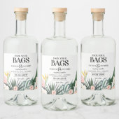 Ziel tropische Hochzeit speichern das Datum Alkoholflaschenetikett (Flaschen)