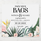 Ziel tropische Hochzeit speichern das Datum Alkoholflaschenetikett (Einzelnes Label)