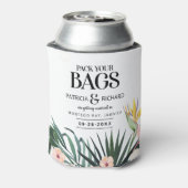 Ziel tropische Hochzeit speichern das Datum Dosenkühler (Kanne Rückseite)