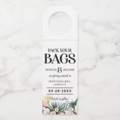 Ziel tropische Hochzeit speichern das Datum Flaschenanhänger (Vorderseite)