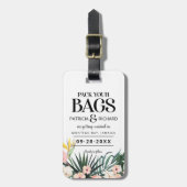 Ziel tropische Hochzeit speichern das Datum Gepäckanhänger (Vorderseite vertikal)